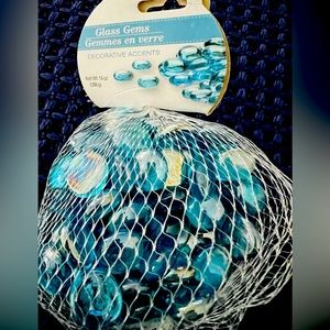 Blue Glass Gems Decorative Accents